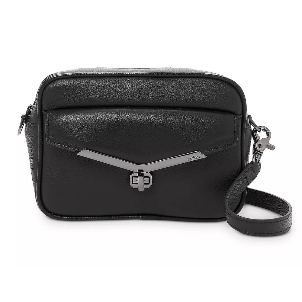 NEW Botkier Valentina Mini Camera Crossbody Handbag Purse, Black Pebbled Leather